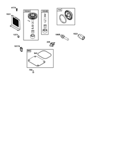Lubrication Group Diagram and Parts List for 543777-0012-J1 400000 - 699999 Briggs and Stratton Engine